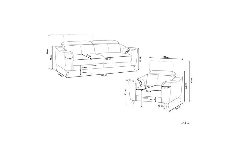 Narwik Soffgrupp 2-Sits+Fåtölj - Brun - Möbler - Soffa - Soffgrupp