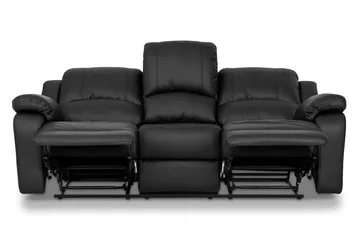Norbo Soffgrupp 3-sits+2-sits+Fåtölj Konstläder - Svart - Möbler - Soffa - Soffgrupp