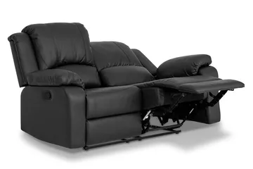 Norbo Soffgrupp 3-sits+2-sits+Fåtölj Konstläder - Svart - Möbler - Soffa - Soffgrupp