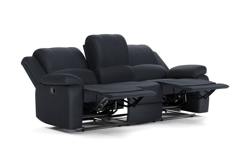 Norbo Soffgrupp Recliner 3+2+1 - Fällbar soffa fåtölj - Biosoffa i Tyg - Svart - Möbler - Soffa - Soffgrupp