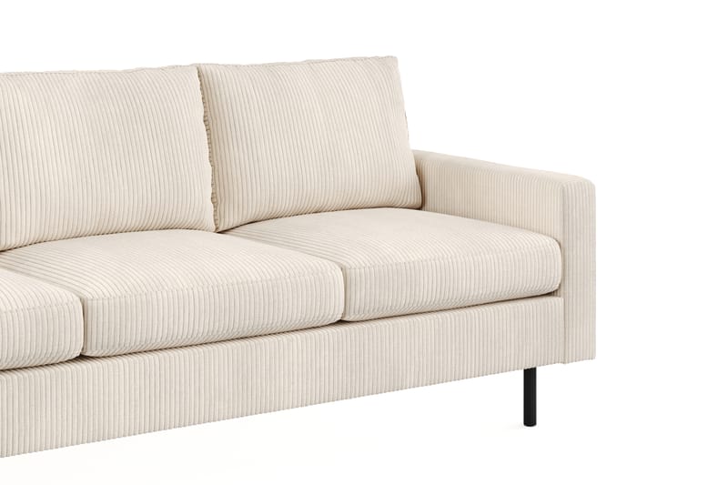 Peppe Soffgrupp 3-sits Soffa + Fåtölj + Fotpall i Manchester - Beige - Möbler - Soffa - Soffgrupp