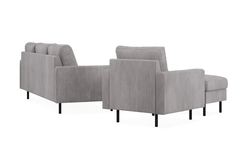 Peppe Soffgrupp 3-sits Soffa + Fåtölj + Fotpall i Manchester - Gr�å - Möbler - Soffa - Soffgrupp