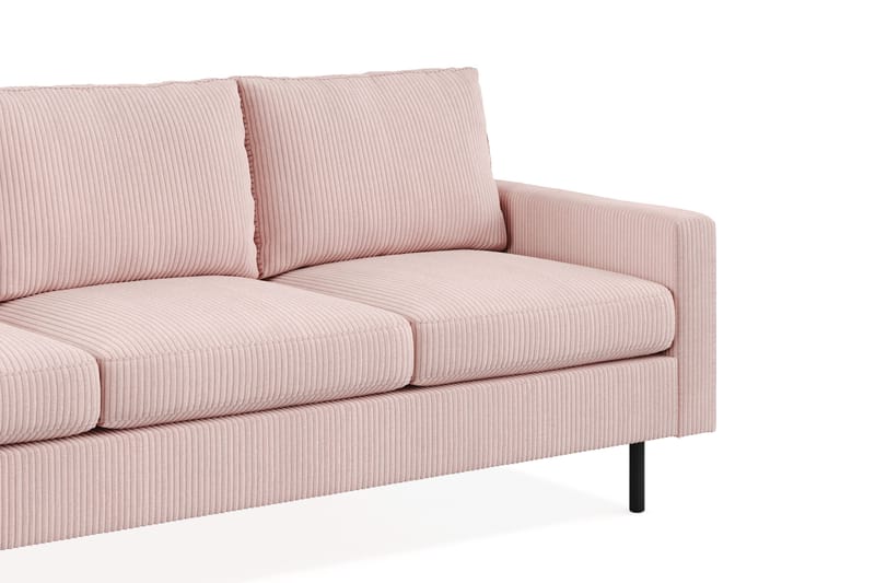 Peppe Soffgrupp 3-sits Soffa + Fåtölj + Fotpall i Manchester - Rosa - Möbler - Soffa - Soffgrupp