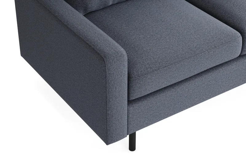 Peppe Soffgrupp 3-sits Soffa + Fåtölj + Fotpall i Tyg - Mörkgrå - Möbler - Soffa - Soffgrupp