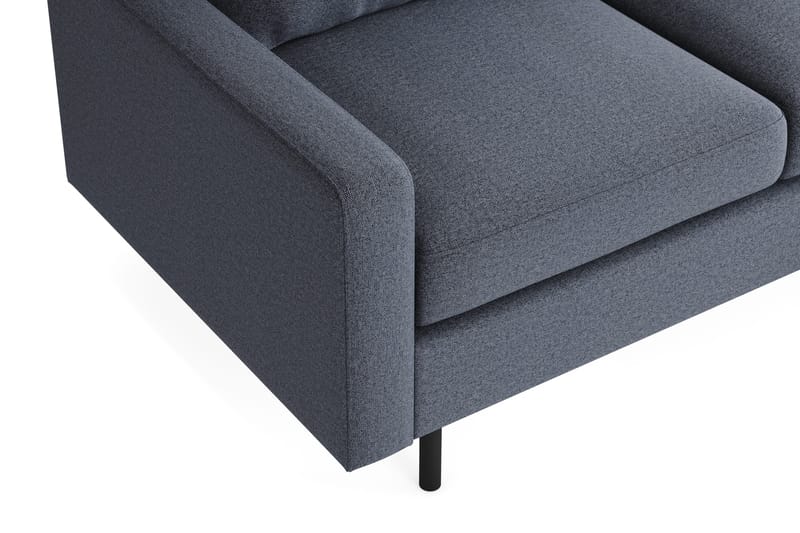 Peppe Soffgrupp 3-sits Soffa + Fåtölj + Fotpall i Tyg - Mörkgrå - Möbler - Soffa - Soffgrupp