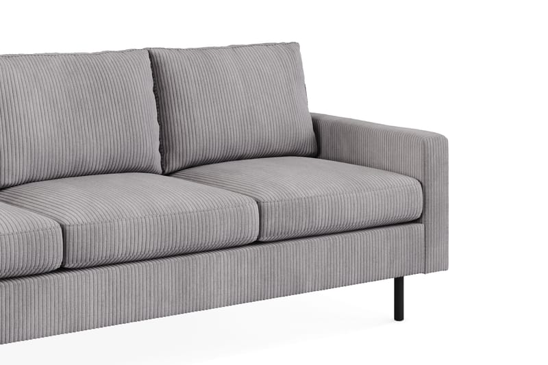 Peppe Soffgrupp 3-sits Soffa + Fåtölj + Fotpall i Manchester - Grå - Möbler - Soffa - Soffgrupp
