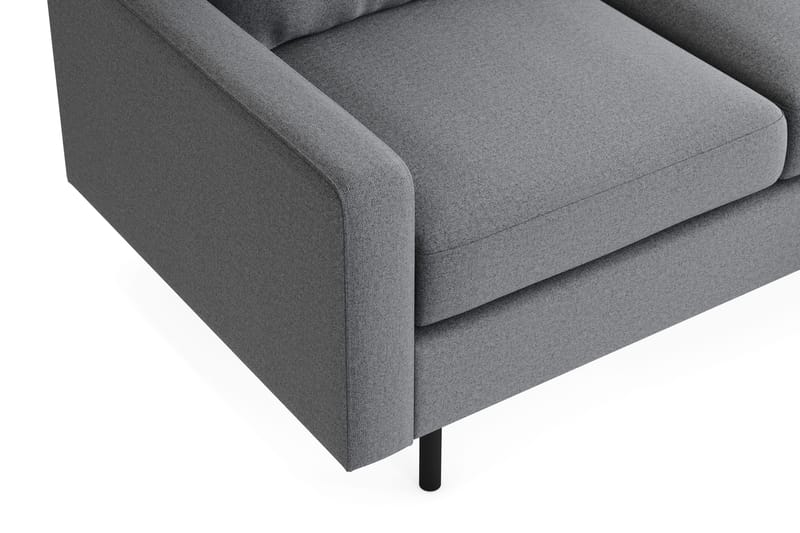 Peppe Soffgrupp 3-sits Soffa + Fåtölj + Fotpall i Tyg - Ljusgrå - Möbler - Soffa - Soffgrupp