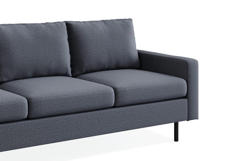 Peppe Soffgrupp 3-sits Soffa + Fåtölj + Fotpall i Tyg - Mörkgrå - Möbler - Soffa - Soffgrupp