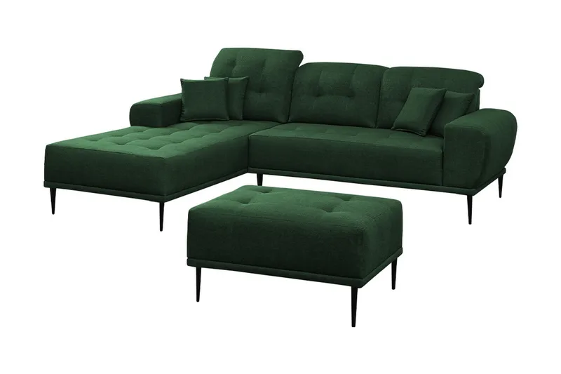 Rapale Soffgrupp Vänster med Fotpall, Grön