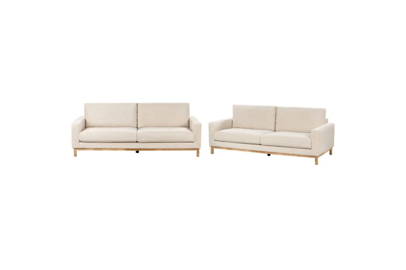 Soffgrupp Siggard Beige/ljust trä, Manchestertyg - Beige/ljust trä, Manchestertyg - Möbler - Soffa - Soffgrupp