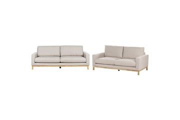 Soffgrupp Siggard Beige/ljust trä, Polyester