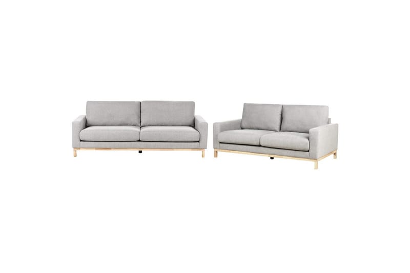 Soffgrupp Siggard Grå/ljust trä, Polyester - Grå/ljust trä, Polyester - Möbler - Soffa - Soffgrupp