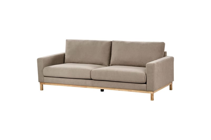 Soffgrupp Siggard Taupe/ljust trä, Polyester - Taupe/ljust trä, Polyester - Möbler - Soffa - Soffgrupp