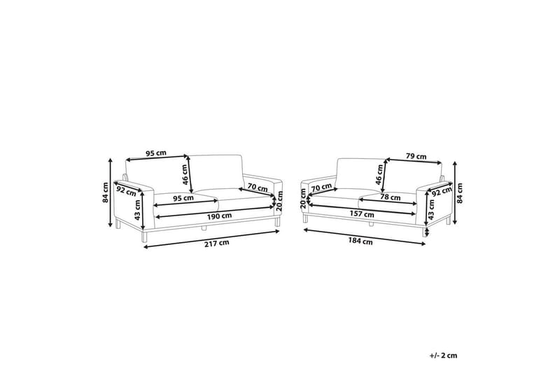 Soffgrupp Siggard Vit/ljust trä, Bouclé - Vit/ljust trä, Bouclé - Möbler - Soffa - Soffgrupp