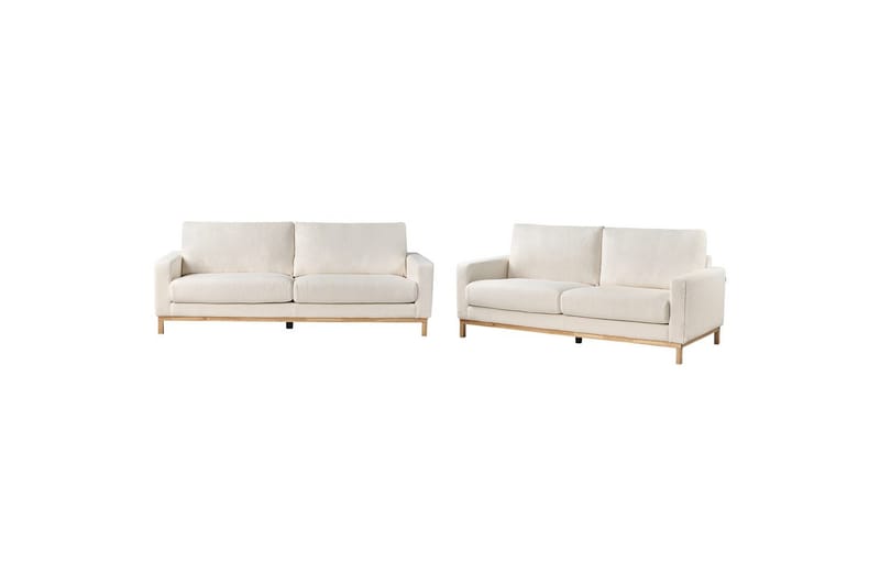 Soffgrupp Siggard Vit/ljust trä, Bouclé - Vit/ljust trä, Bouclé - Möbler - Soffa - Soffgrupp