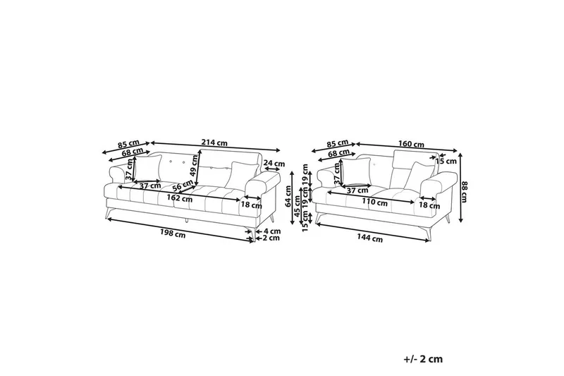 Soffgrupp Skive Vit/Svart - Vit/Svart - Möbler - Soffa - Soffgrupp