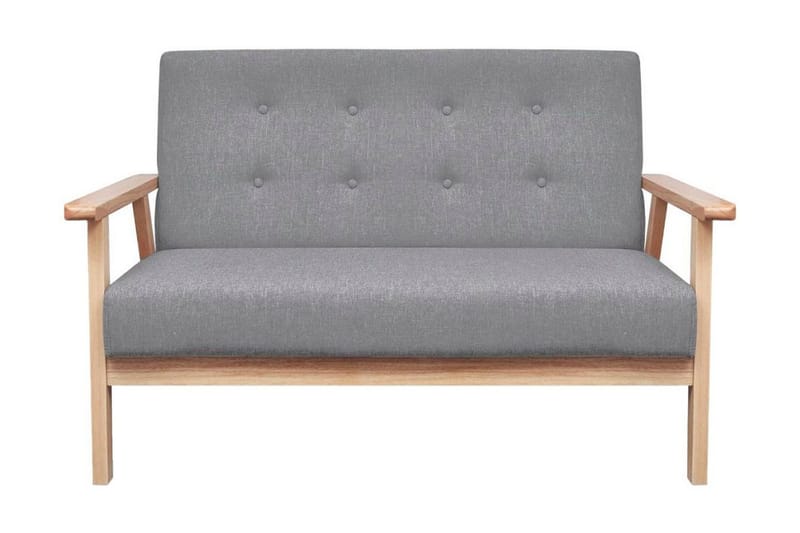 Soffgrupp 2 delar tyg ljusgrå - Grå - Möbler - Soffa - Soffgrupp