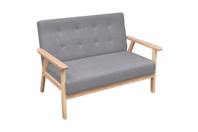 Soffgrupp 2 delar tyg ljusgrå - Grå - Möbler - Soffa - Soffgrupp