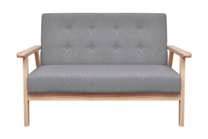 Soffgrupp 2 delar tyg ljusgrå - Grå - Möbler - Soffa - Soffgrupp