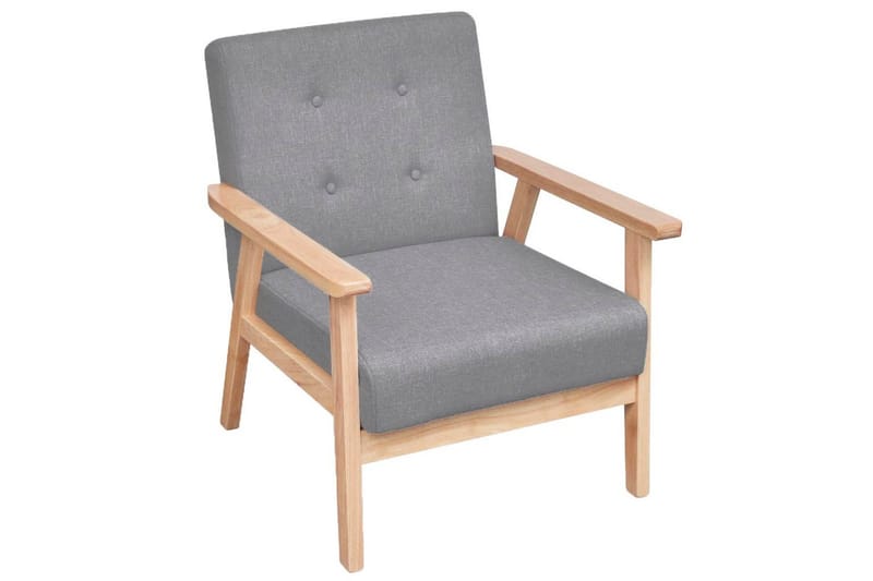 Soffgrupp 2 delar tyg ljusgrå - Grå - Möbler - Soffa - Soffgrupp