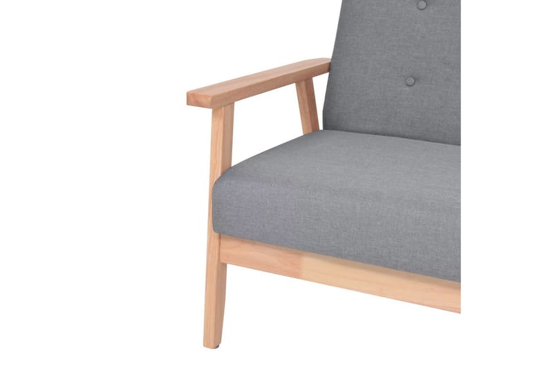 Soffgrupp 2 delar tyg ljusgrå - Grå - Möbler - Soffa - Soffgrupp