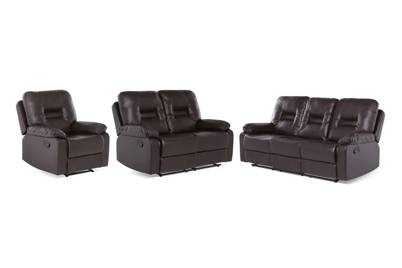 Rovik Soffgrupp 2-Sits+3-Sits+Fåtölj, Brun