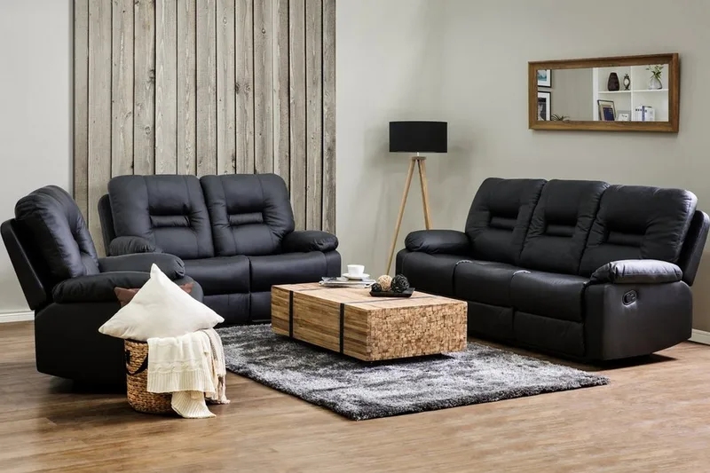 Rovik Soffgrupp 2-Sits+3-Sits+Fåtölj - Svart - Möbler - Soffa - Biosoffa & reclinersoffa