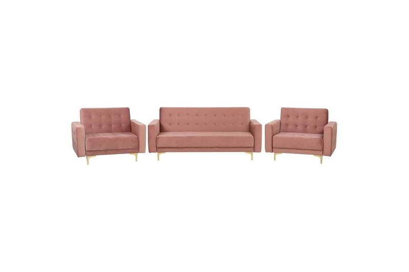 Soffgrupp 5-sits Aberdeen Rosa/guld - Rosa/guld - Möbler - Soffa - Soffgrupp - Howard soffgrupp