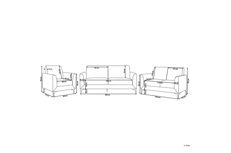 Soffgrupp Fenes Grå/svart - Grå/svart - Möbler - Soffa - Soffgrupp