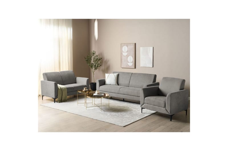 Soffgrupp Fenes Grå/svart - Grå/svart - Möbler - Soffa - Soffgrupp