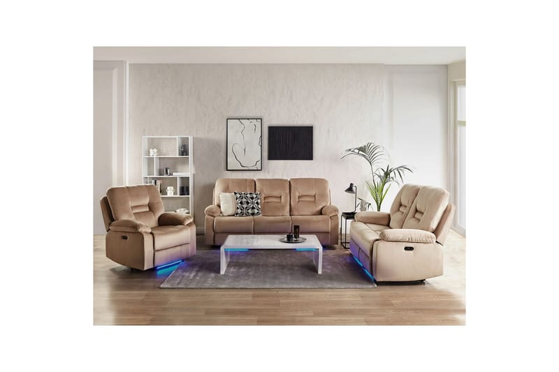 Soffgrupp med USB Bergen Beige - Beige - Möbler - Soffa - Soffgrupp