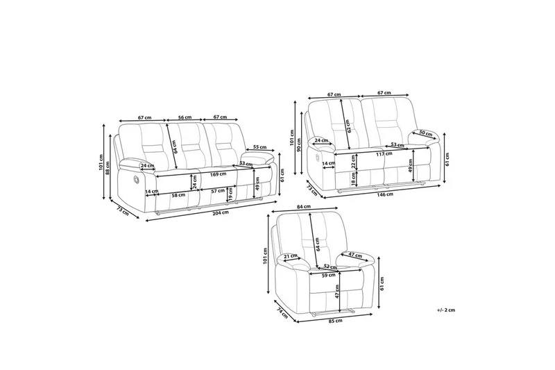 Soffgrupp med USB Rovik Beige - Beige - Möbler - Soffa - Biosoffa & reclinersoffa
