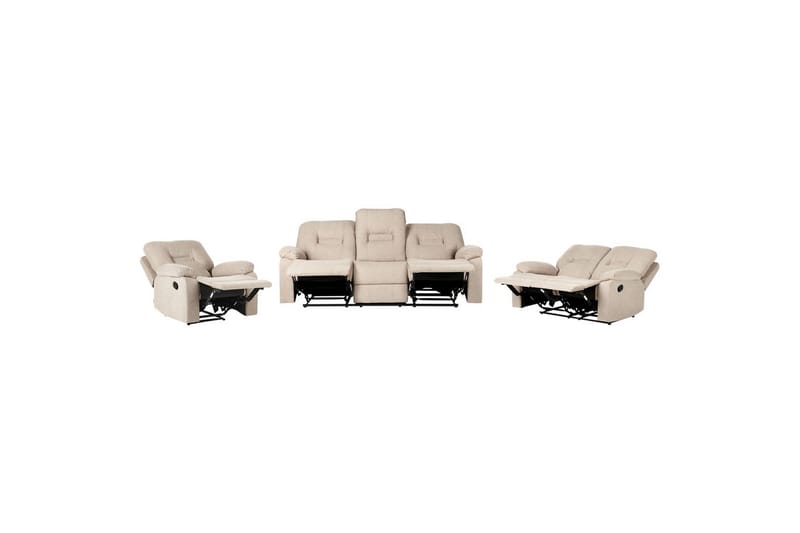 Soffgrupp Recliner manuell Bergen Beige/svart - Beige/svart - Möbler - Soffa - Soffgrupp