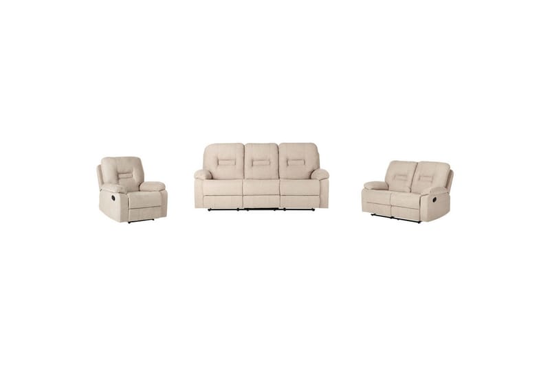 Soffgrupp Recliner manuell Bergen Beige/svart - Beige/svart - Möbler - Soffa - Soffgrupp