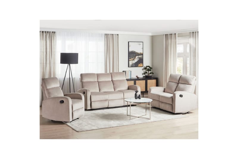 Soffgrupp Recliner manuell Verdal Beige - Beige - Möbler - Soffa - Soffgrupp