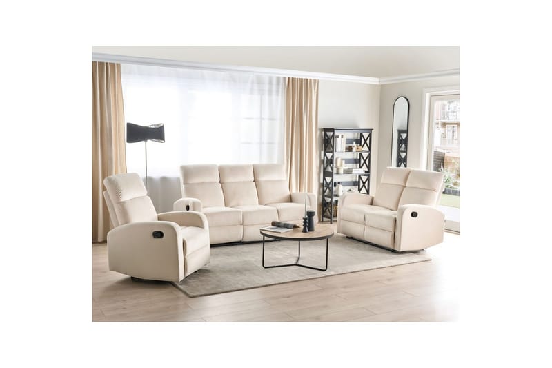 Soffgrupp Recliner manuell Verdal Vit - Vit - Möbler - Soffa - Soffgrupp