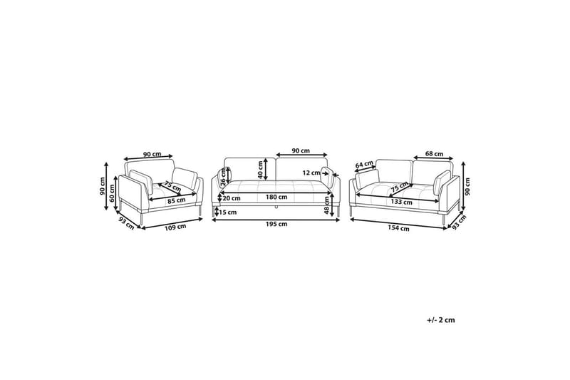 Soffgrupp Skaven Beige/svart - Beige/svart - Möbler - Soffa - Soffgrupp