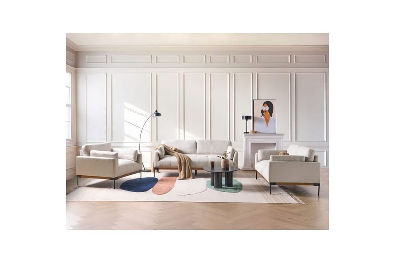 Soffgrupp Skaven Beige/svart - Beige/svart - Möbler - Soffa - Soffgrupp