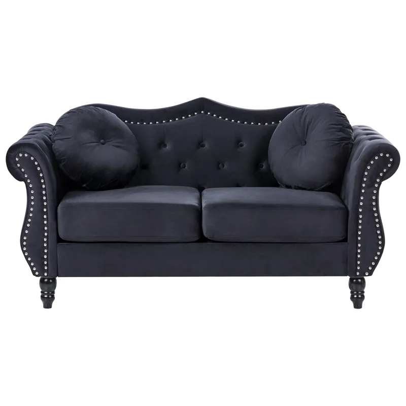 Soffgrupp Skien - Svart - Möbler - Soffa - Soffgrupp - Chesterfield soffgrupp