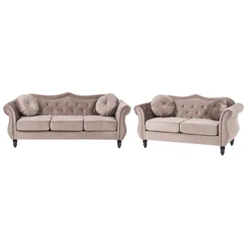 Soffgrupp Skien - Taupe - Möbler - Soffa - Soffgrupp - Chesterfield soffgrupp