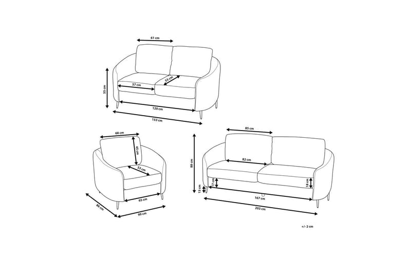 Soffgrupp Trosa Beige/guld - Beige/guld - Möbler - Soffa - Soffgrupp
