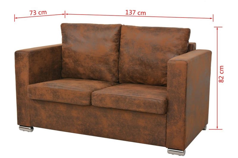 Soffupps�ättning 2 st konstmocka - Brun - Möbler - Soffa - Soffgrupp