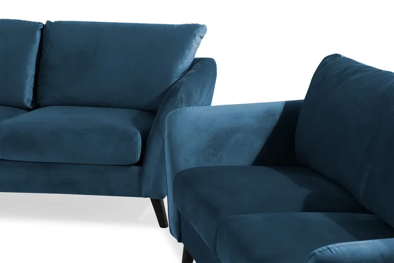 Trend Soffgrupp 3-sits + 2-sits Sammetssoffa - Blå - Möbler - Soffa - Soffgrupp