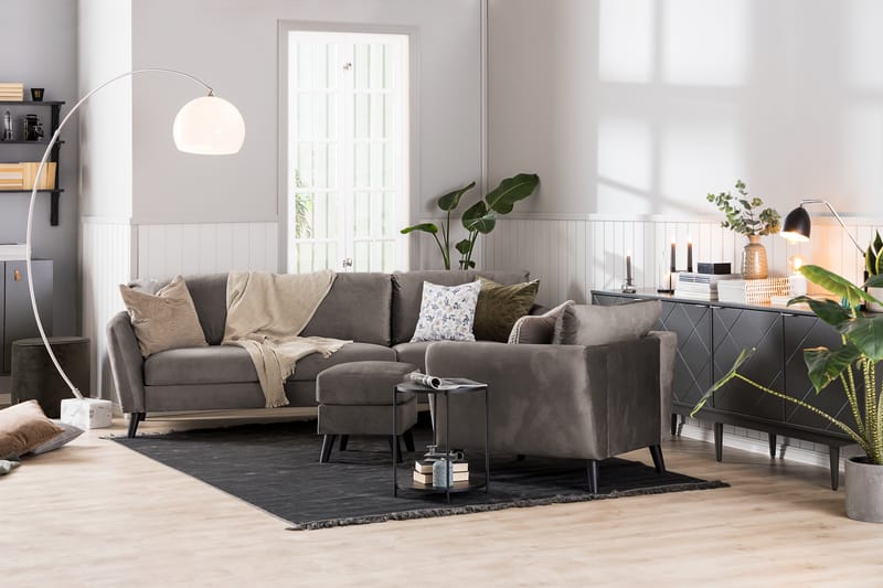 Trend Soffgrupp 3-sits + 2-sits Sammetssoffa - Brun - Möbler - Soffa - Soffgrupp