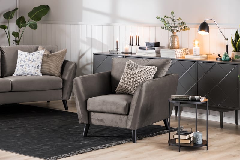 Trend Soffgrupp 3-sits + 2-sits Sammetssoffa - Brun - Möbler - Soffa - Soffgrupp