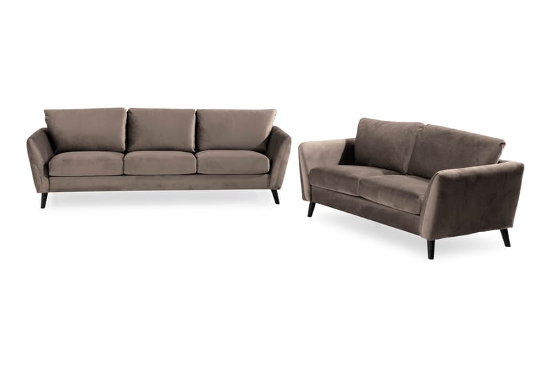 Trend Soffgrupp 3-sits + 2-sits Sammetssoffa - Brun - Möbler - Soffa - Soffgrupp
