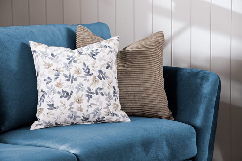 Trend Soffgrupp 3-sits + 2-sits Soffa + Fåtölj + Fotpall i Sammet - Blå - Möbler - Soffa - Soffgrupp