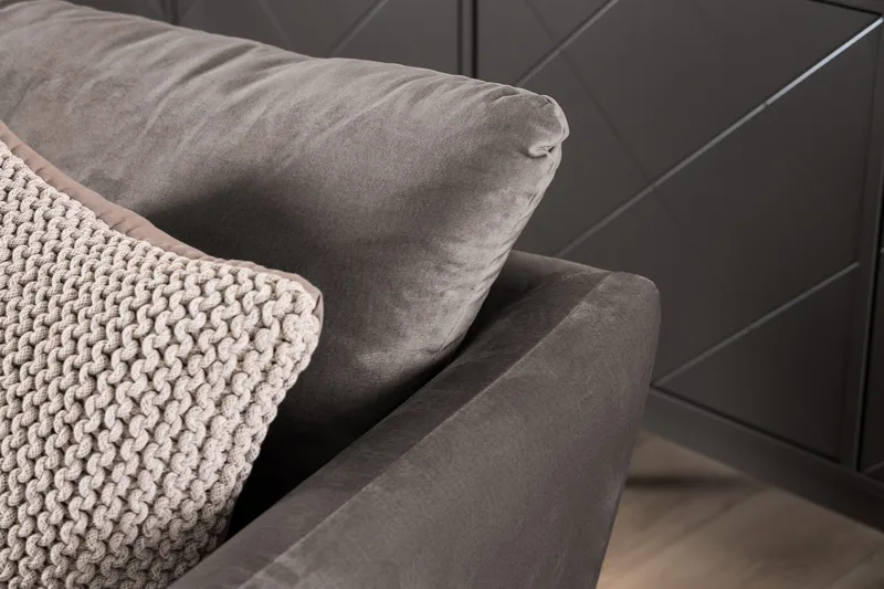 Trend Soffgrupp 3-sits + 2-sits Soffa + Fåtölj + Fotpall i Sammet - Brun - Möbler - Soffa - Soffgrupp