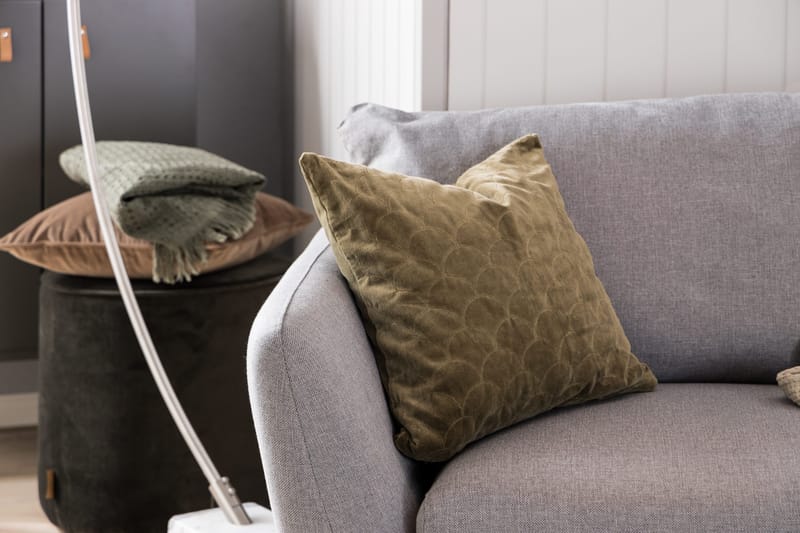 Trend Soffgrupp 3-sits + 2-sits Soffa + Fåtölj + Fotpall i Tyg - Ljusgrå - Möbler - Soffa - Soffgrupp