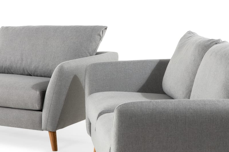 Trend Soffgrupp 3-sits + 2-sits Tygsoffa - Ljusgrå - Möbler - Soffa - Soffgrupp